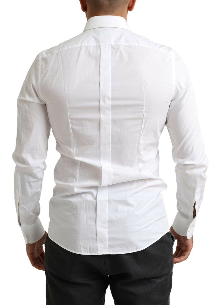 Weißes Smokinghemd Slim Fit Barock
