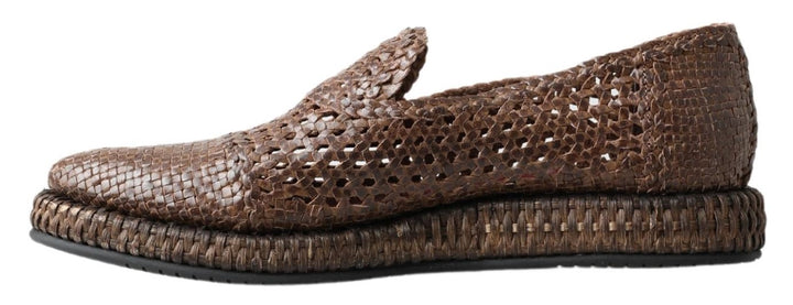 Dolce & Gabbana Elegante Slipper aus Leder in Braun