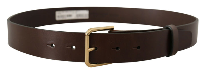 Elegant dark brown leather belt