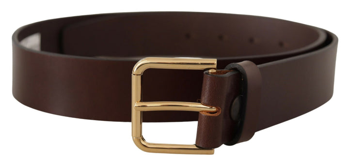 Elegant dark brown leather belt