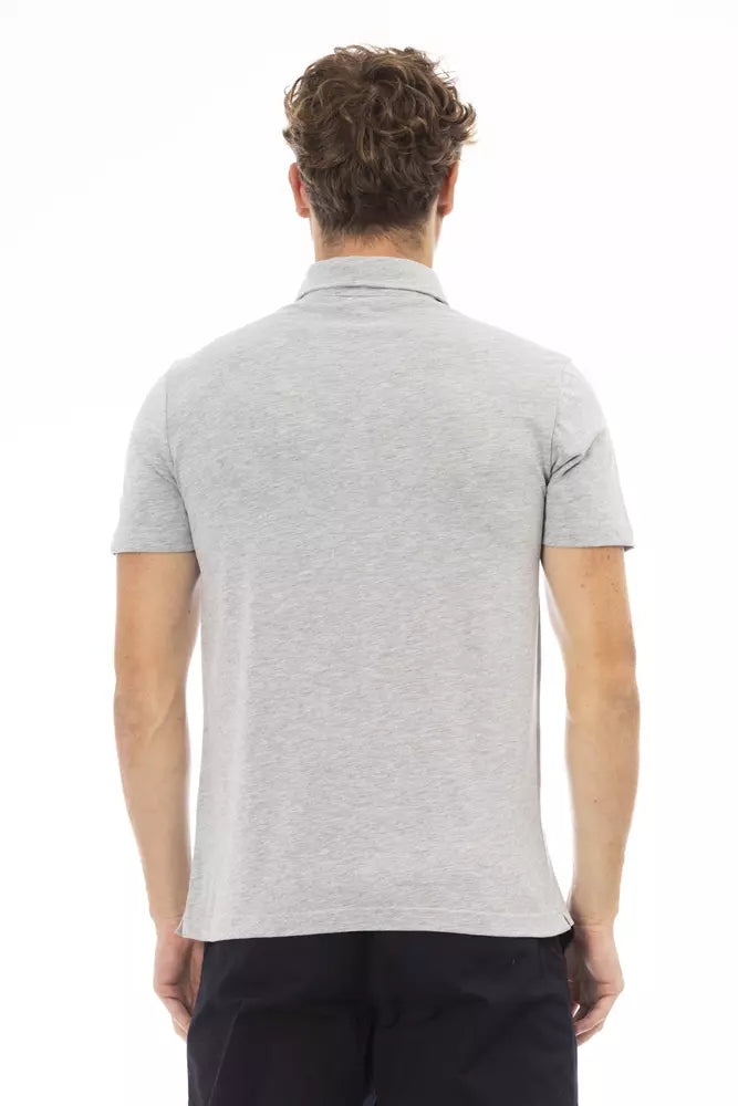 Graue Baumwolle Männer Polo