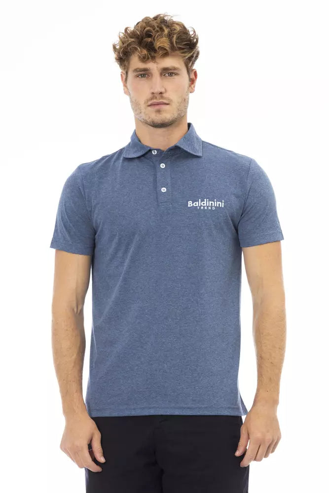 Blaues Baumwoll-Poloshirt für Männer