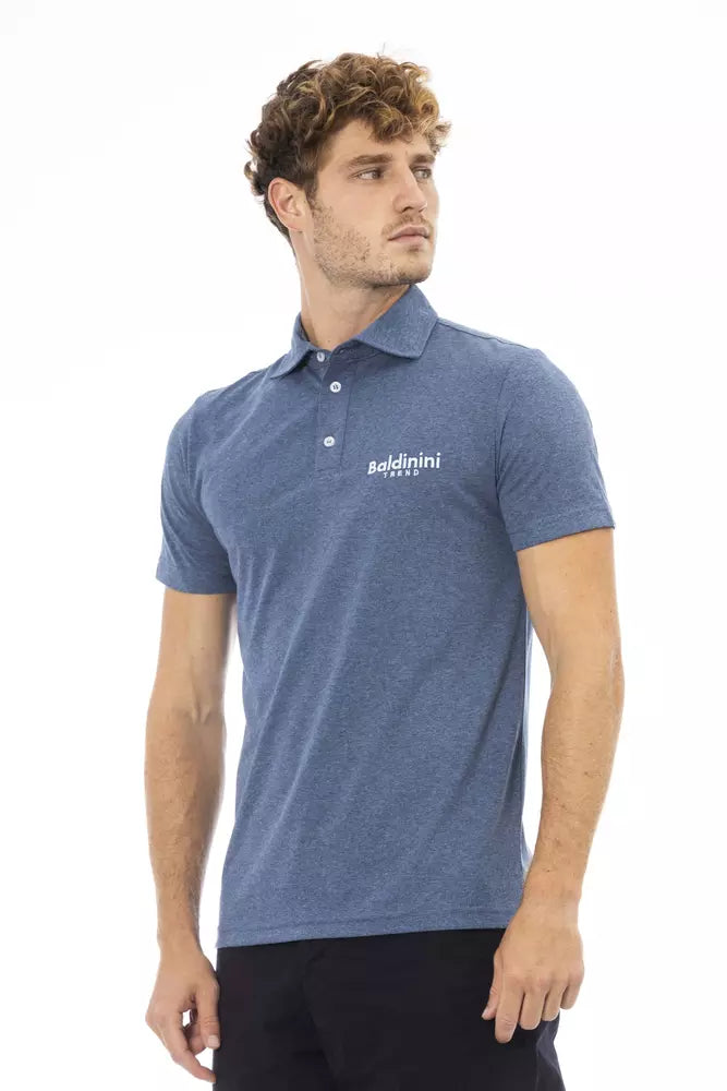 Blaues Baumwoll-Poloshirt für Männer