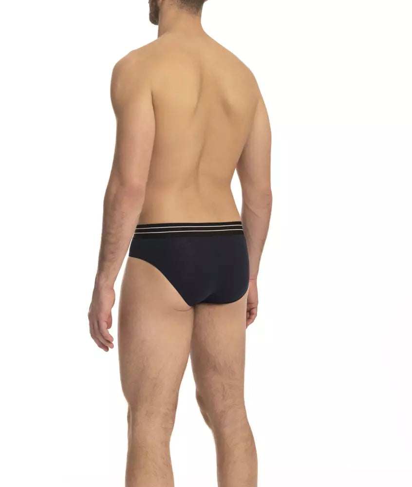 Blauer Baumwoll-Slips für Herren im 3er-Pack