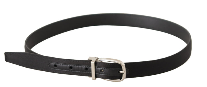 Elegant black leather canvas designer belt