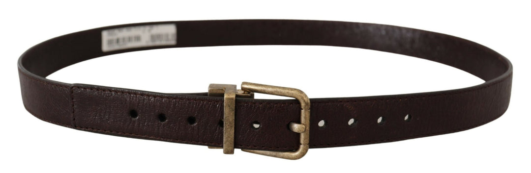 Elegant leather belt with engraved buckle