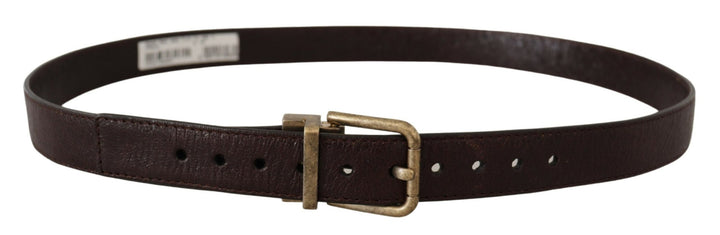 Elegant leather belt with engraved buckle