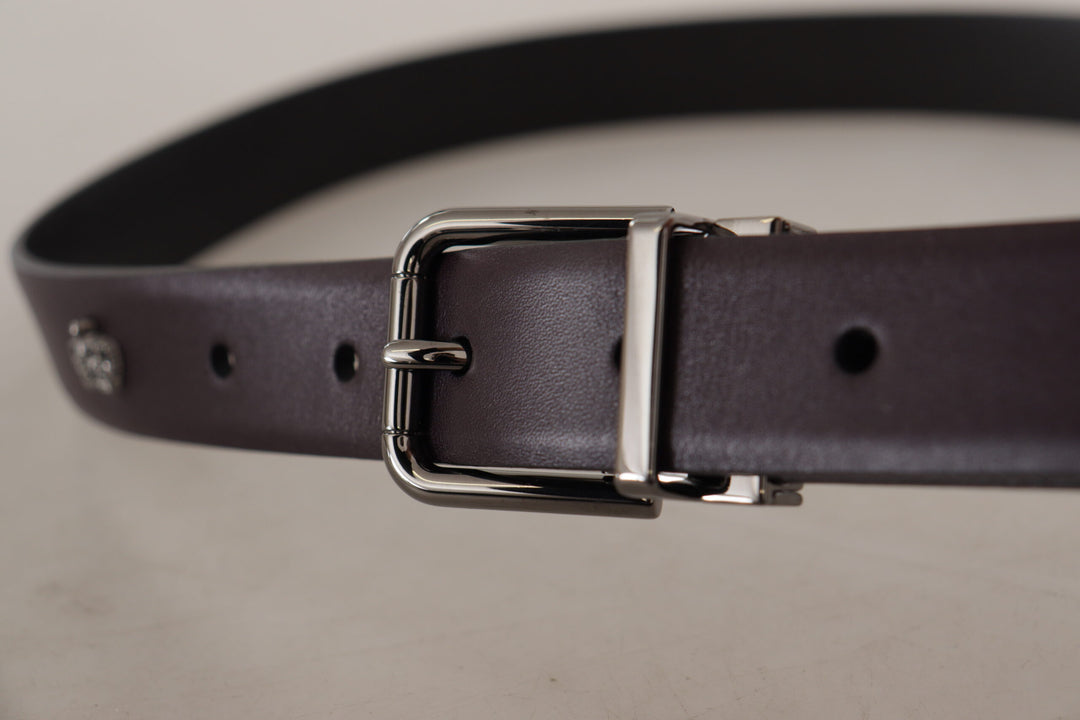 Elegant dark brown leather belt