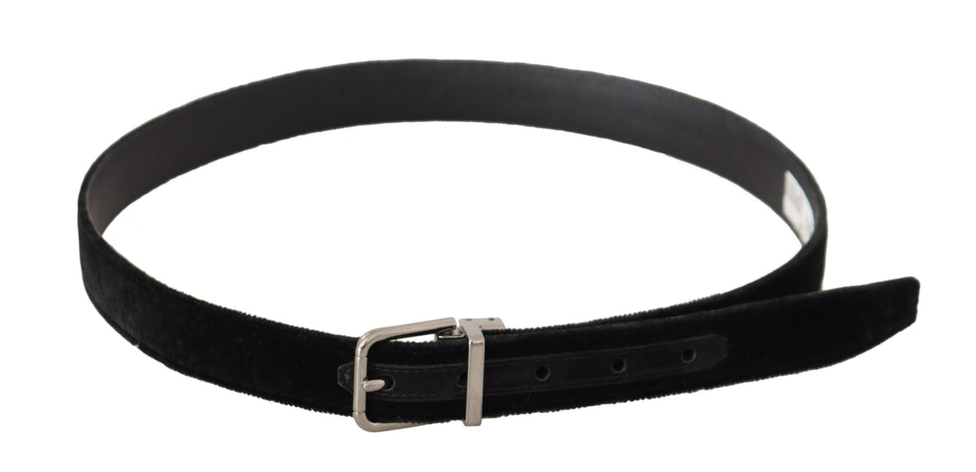 Elegant designer belt made of black velvet