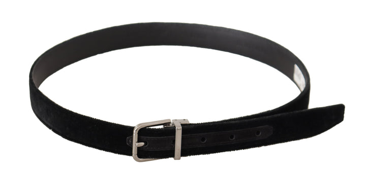 Elegant designer belt made of black velvet