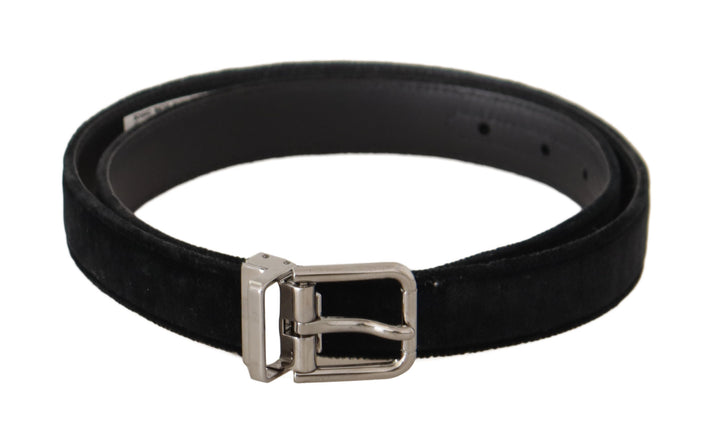 Elegant designer belt made of black velvet