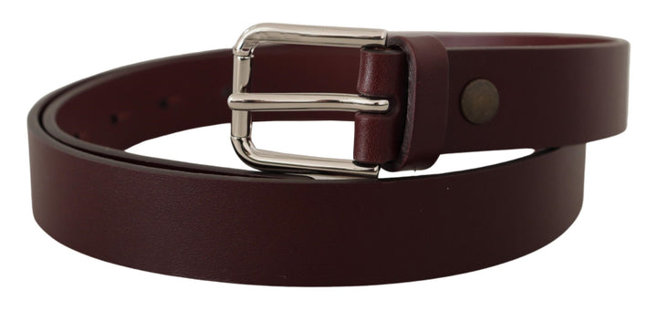 Chestnut brown luxury leather belt with metal buckle