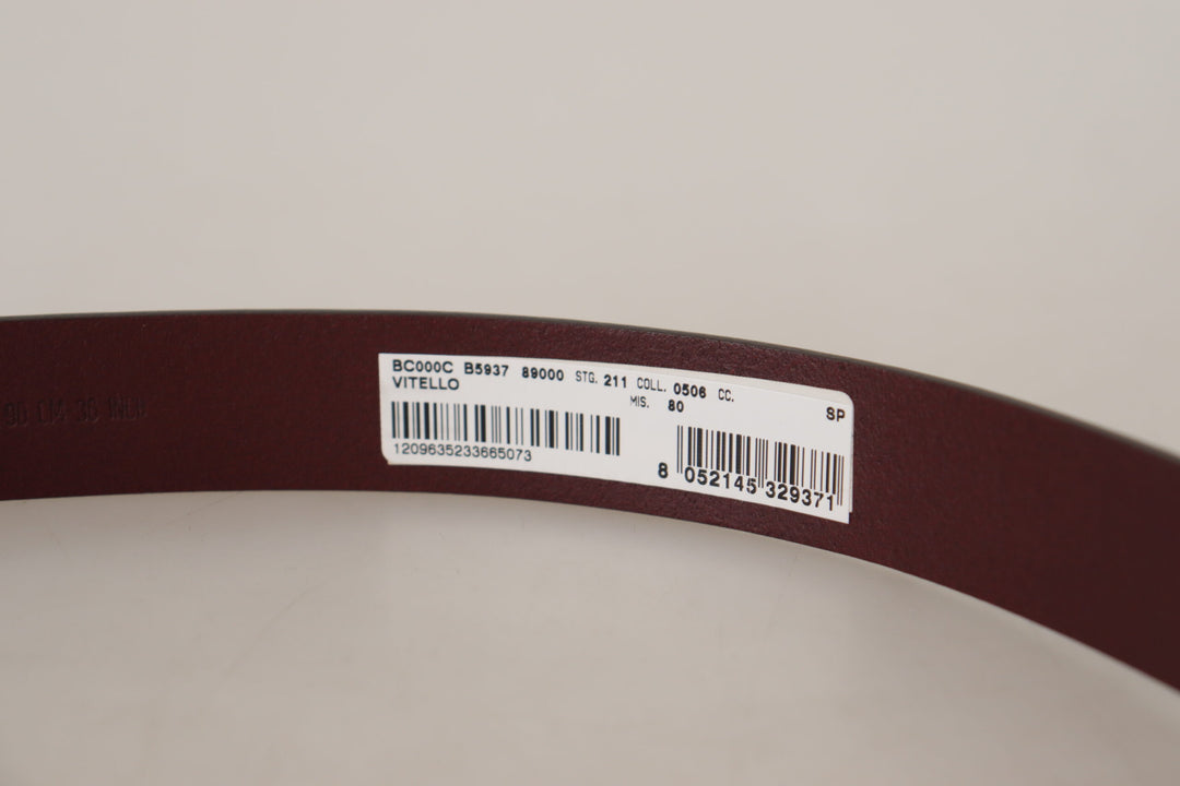 Chestnut brown luxury leather belt with metal buckle