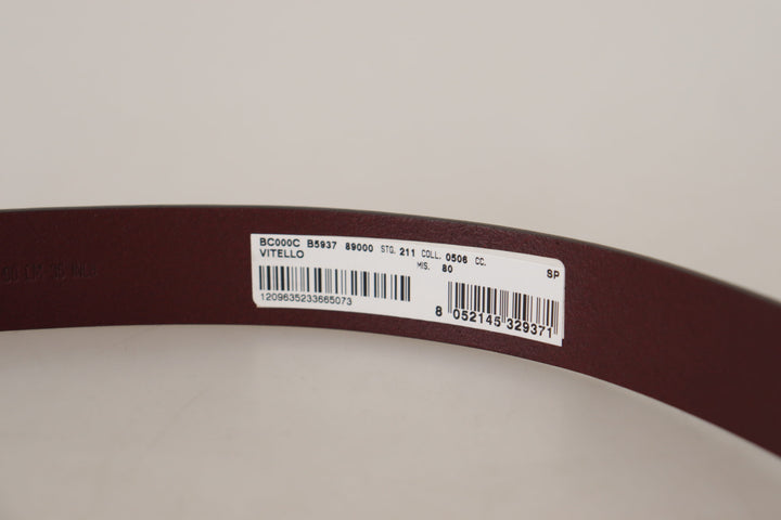Chestnut brown luxury leather belt with metal buckle