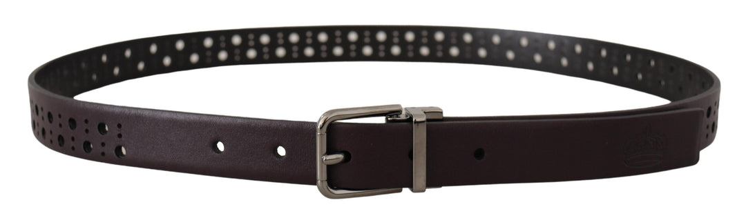 Elegant dark purple leather belt