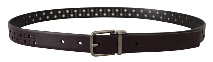 Elegant dark purple leather belt