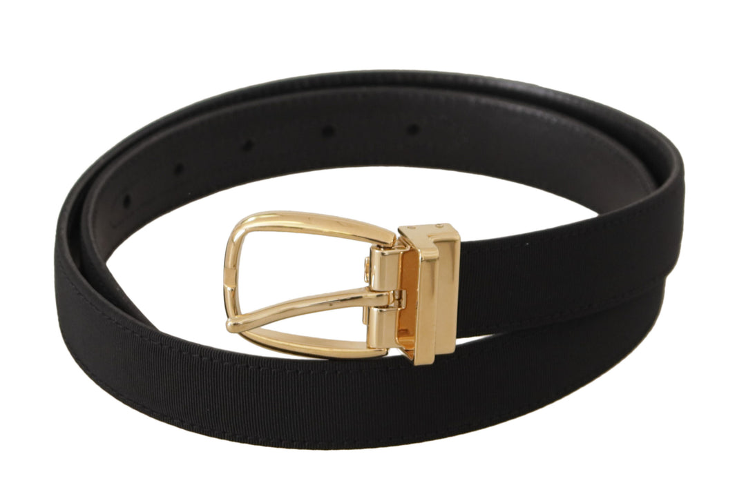 Elegant black leather belt