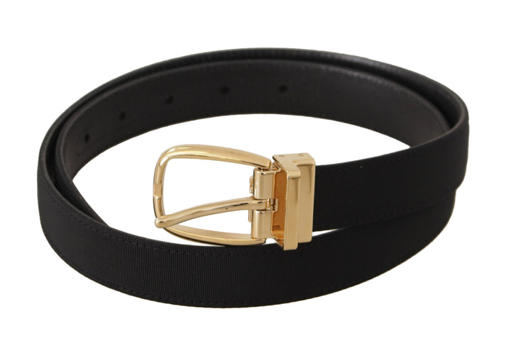 Elegant black leather belt