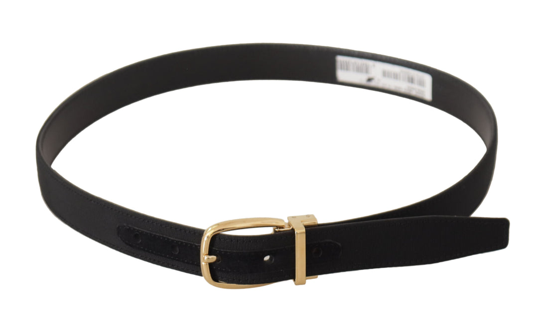 Elegant black leather belt