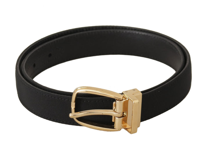 Elegant black leather belt