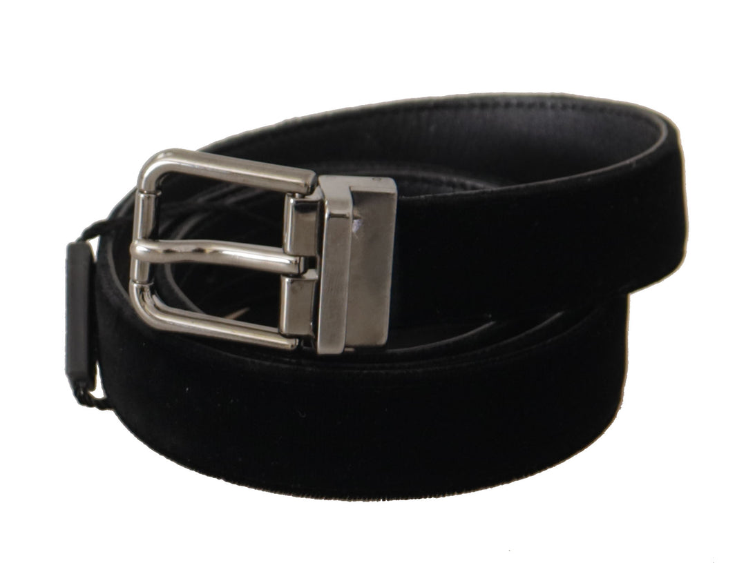 Elegant black D&amp;G belt made of cotton and leather