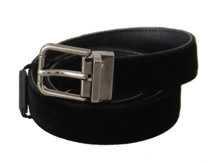 Elegant black D&amp;G belt made of cotton and leather