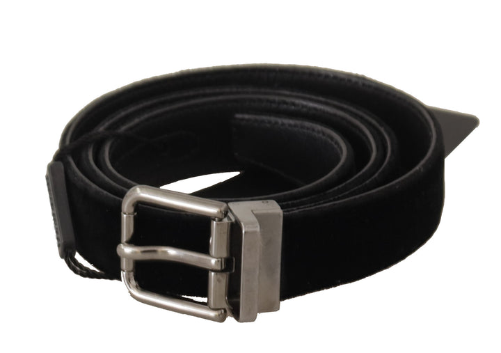Elegant black D&amp;G belt made of cotton and leather