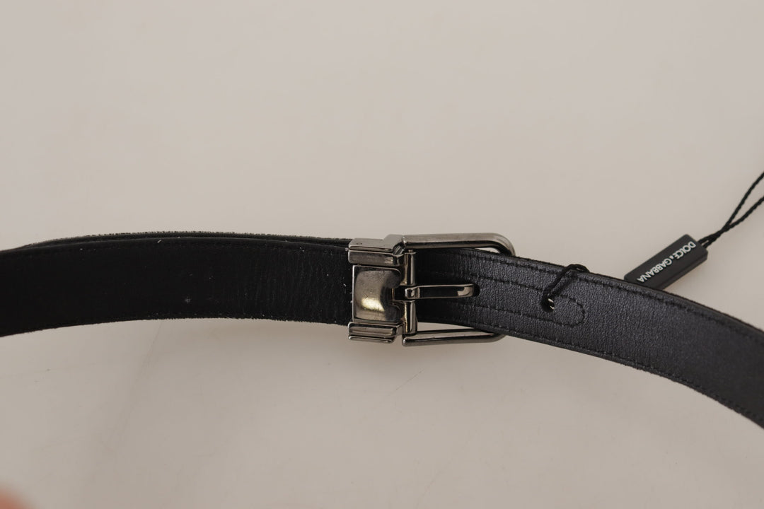 Elegant black D&amp;G belt made of cotton and leather