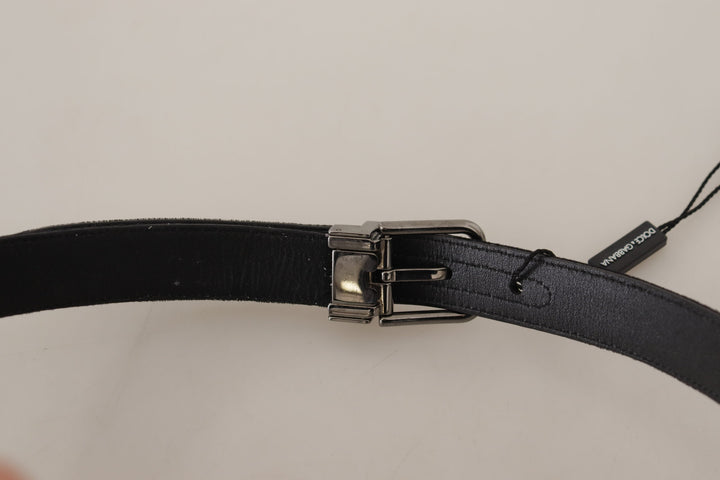 Elegant black D&amp;G belt made of cotton and leather