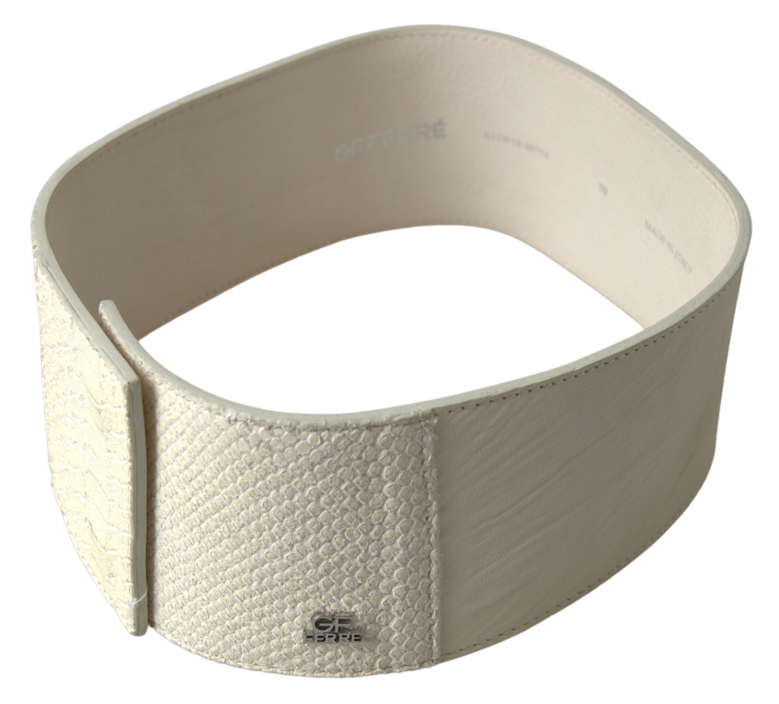 Chic white snap button fashion belt