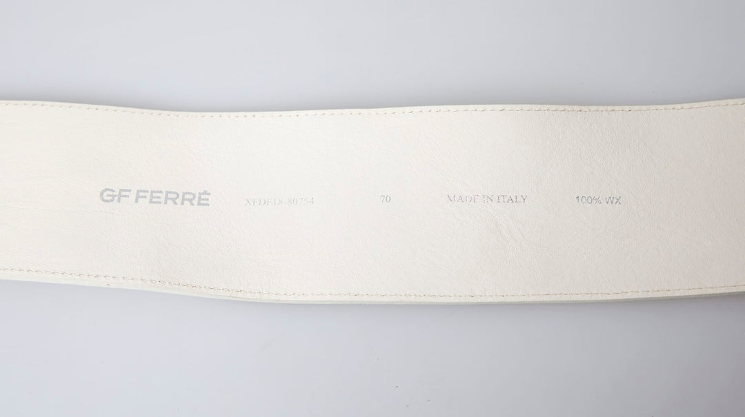 Chic white snap button fashion belt