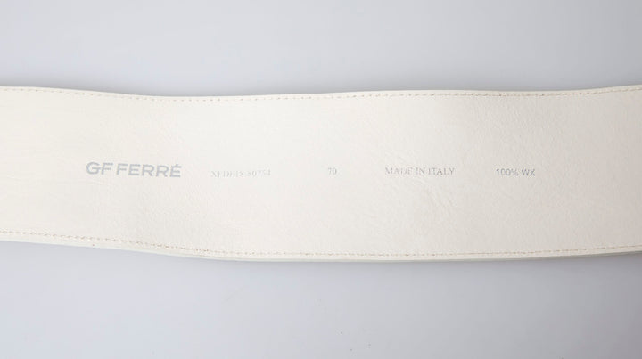 Chic white snap button fashion belt