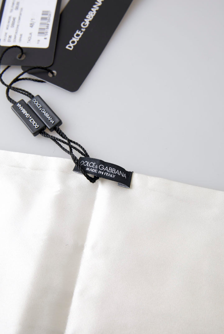 Elegant white silk cummerbund