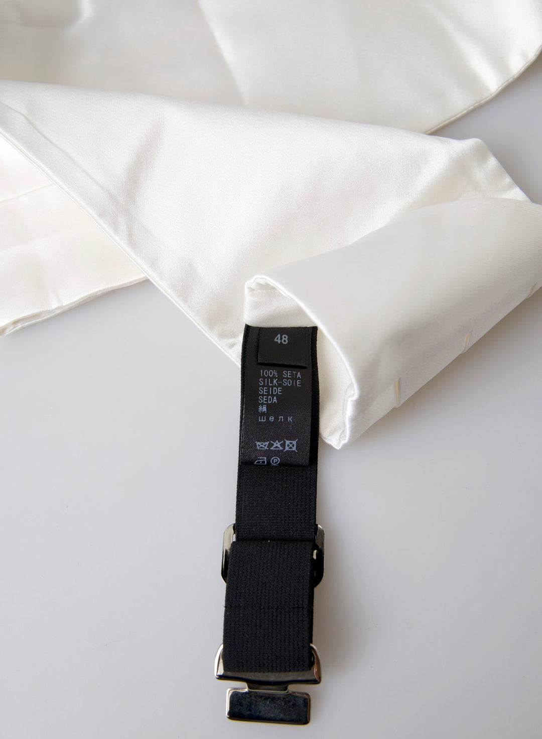 Weißer Herren Seidengürtel mit breiter Taille Kummerbund