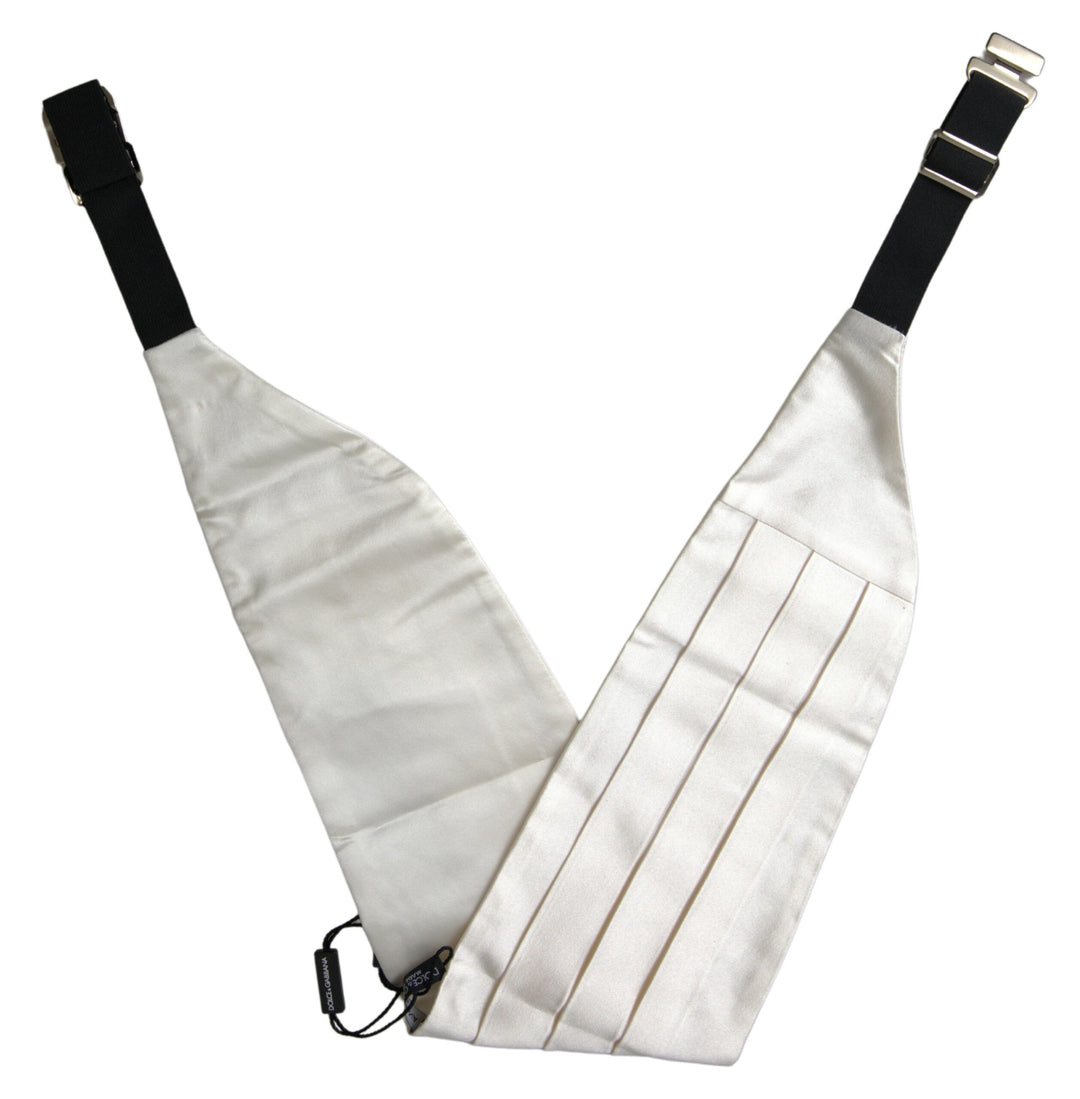 Elegant white silk cummerbund