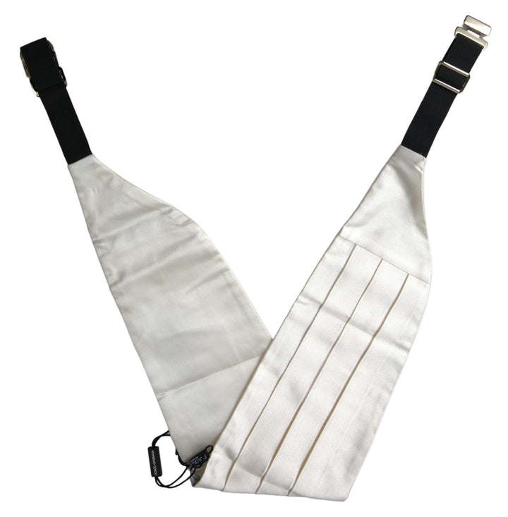 Elegant white silk cummerbund