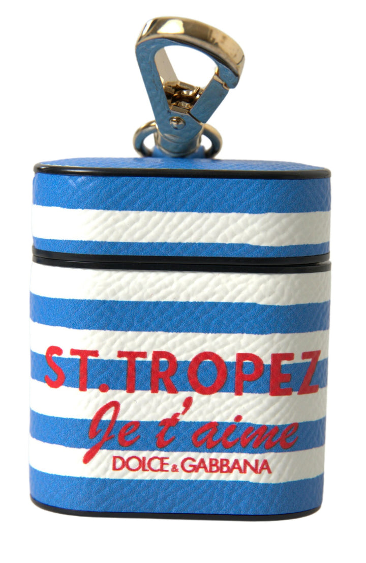 Chic striped leather Airpods case