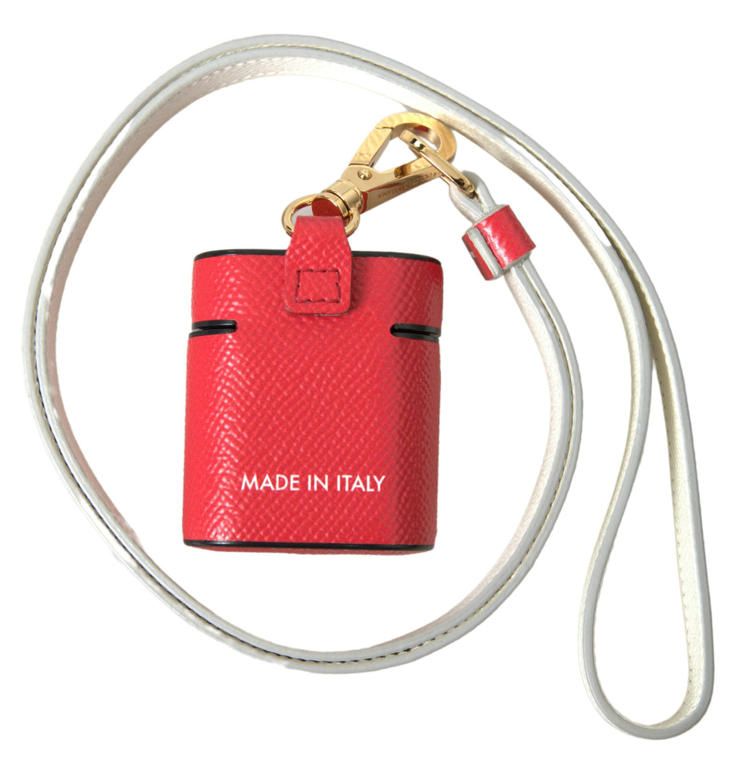 Elegant Airpods case made of red calfskin