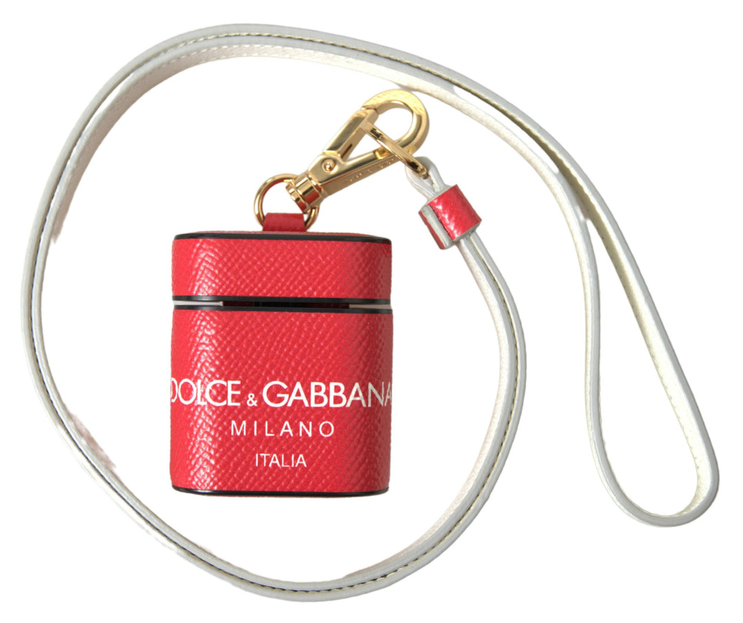 Elegant Airpods case made of red calfskin