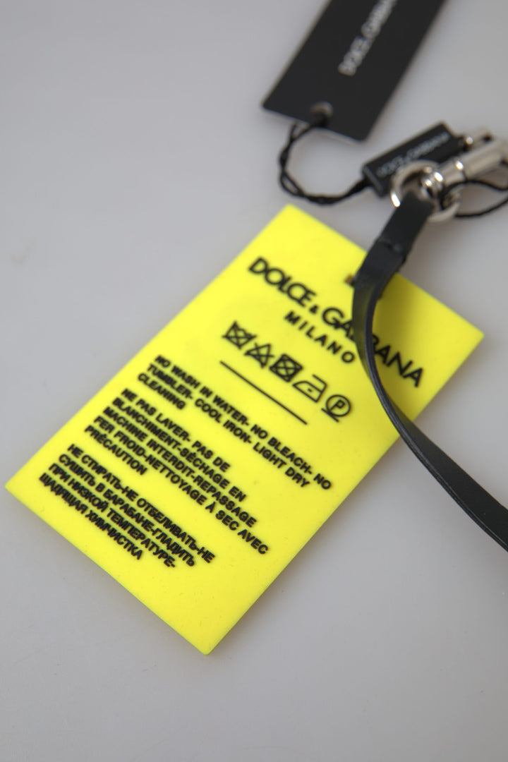Chic yellow keychain with logo hardware