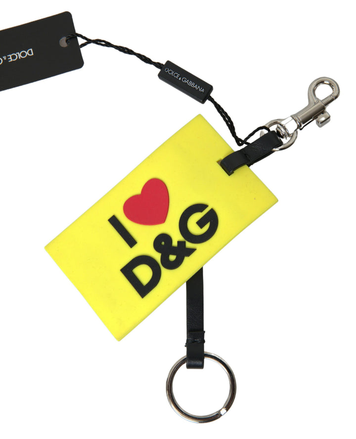 Chic yellow keychain with logo hardware