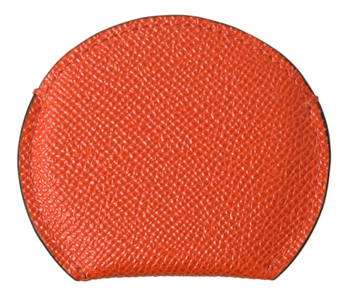 Elegant mirror holder made of orange calfskin