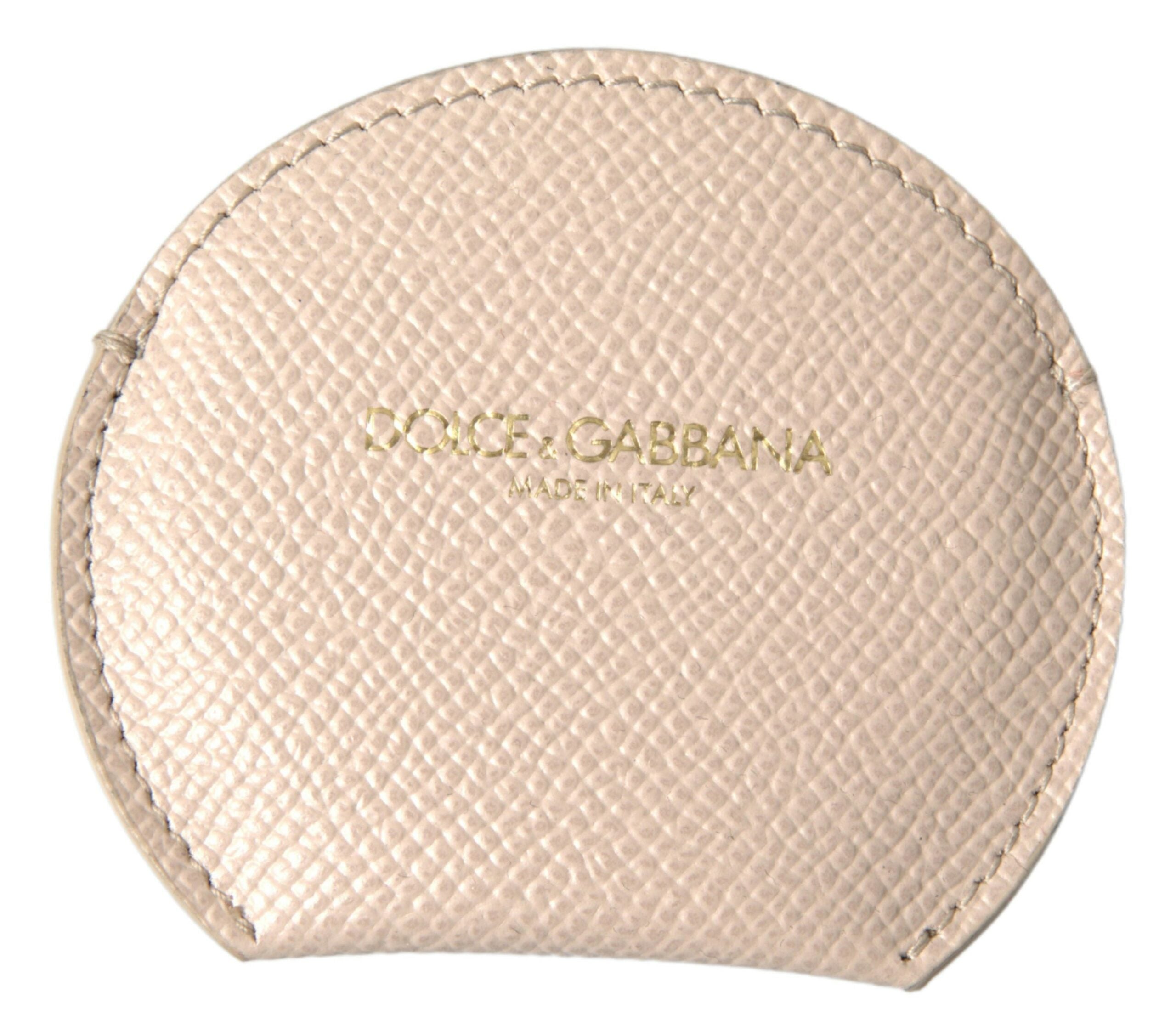 Elegant hand mirror holder made of calfskin