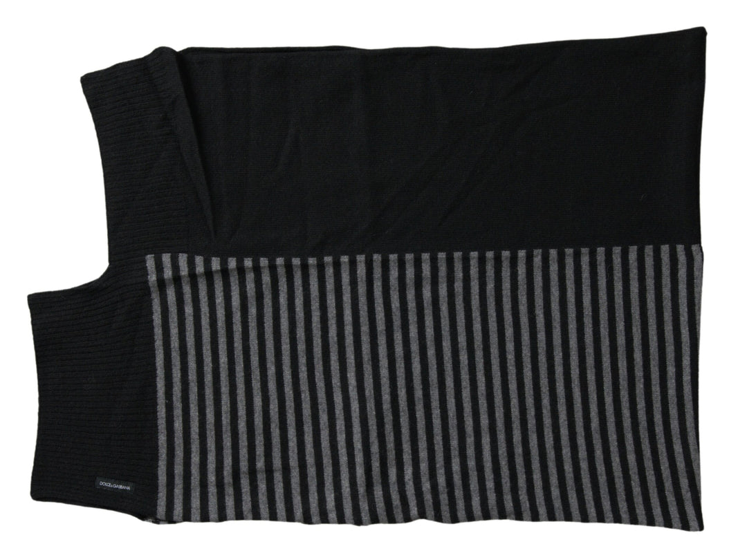 Elegant striped men's scarf made of wool blend