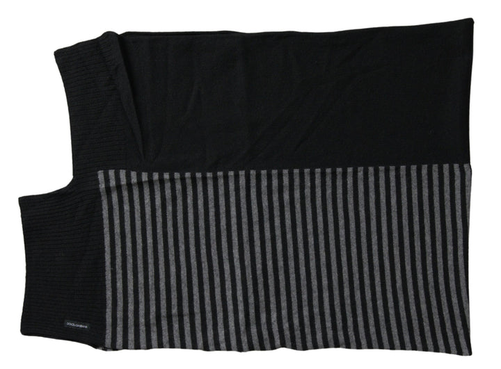 Elegant striped men's scarf made of wool blend