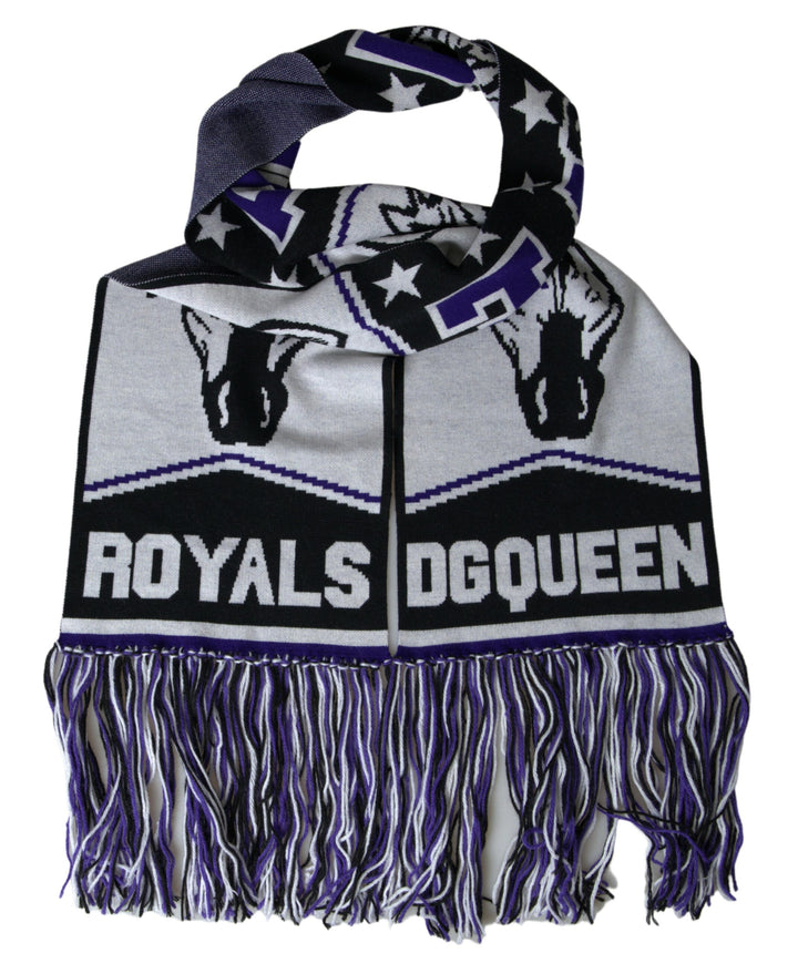 Elegant multicolor scarf made of wool blend