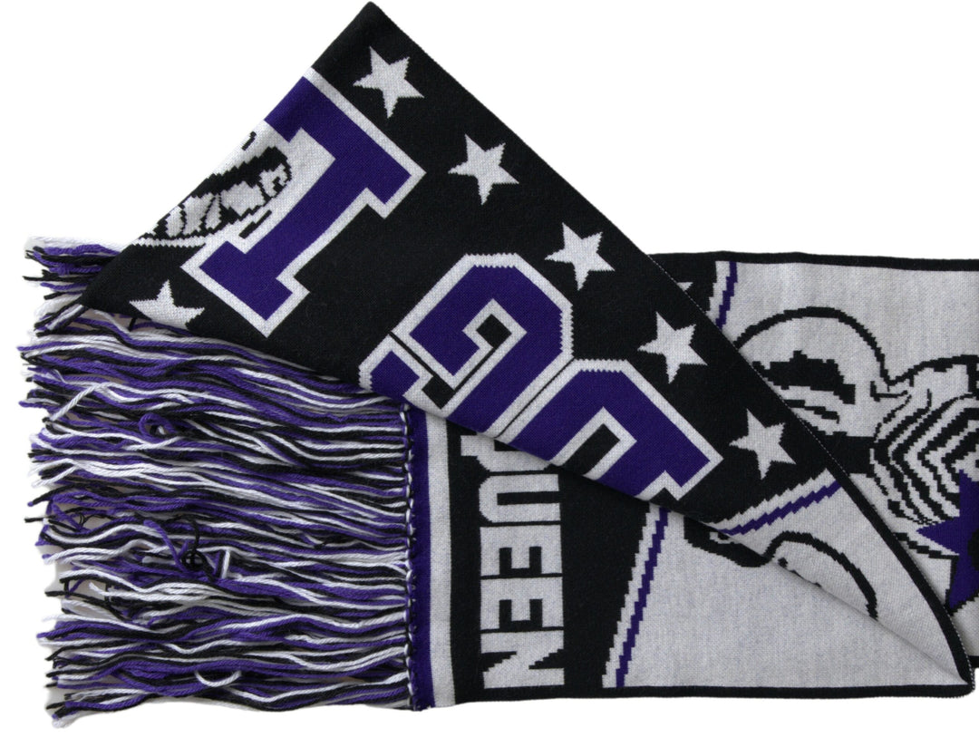 Elegant multicolor scarf made of wool blend