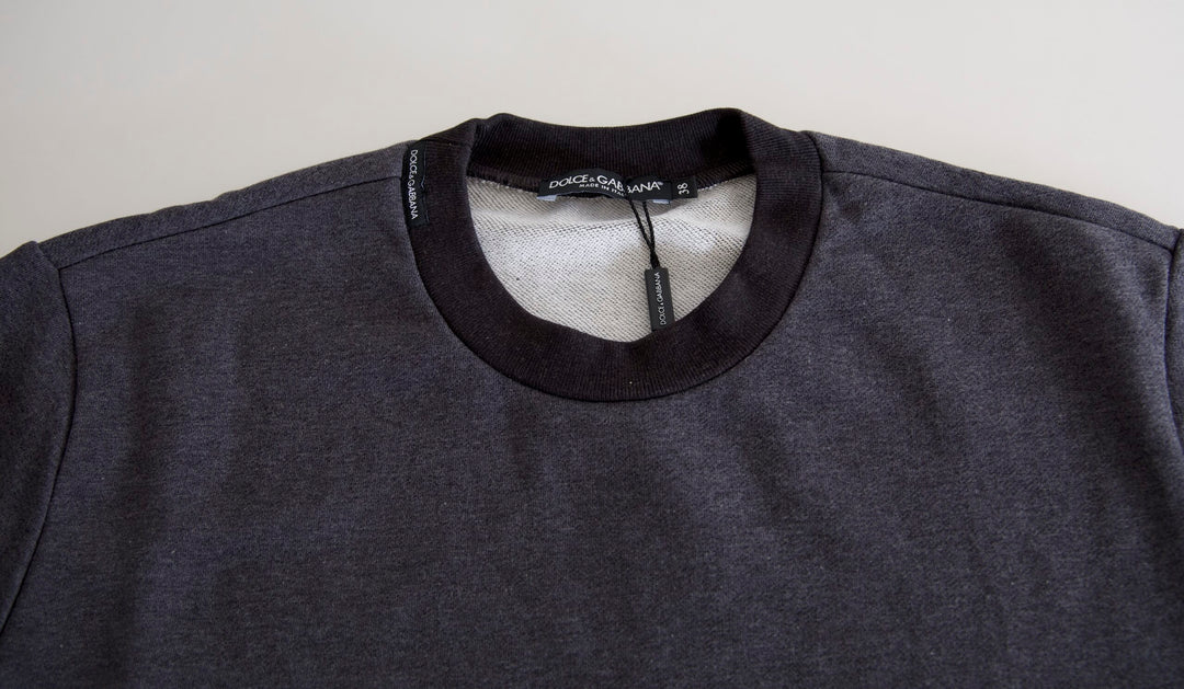 Elegant dark grey round neck sweater
