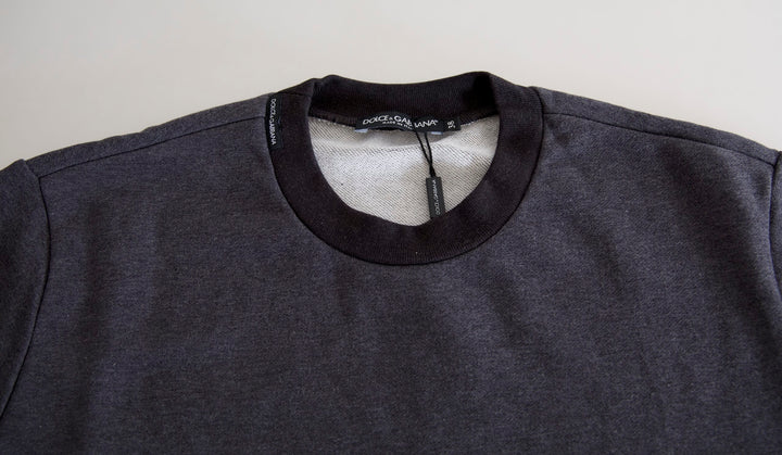 Elegant dark grey round neck sweater