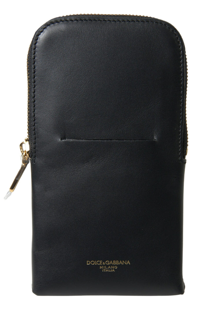 Schwarzes Leder Männer Geldbörse Double Belt Strap Armband Tasche